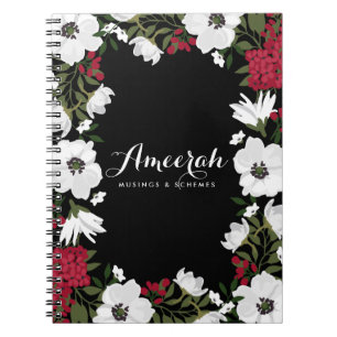 Red Anemone Blooms Personalised Notebook