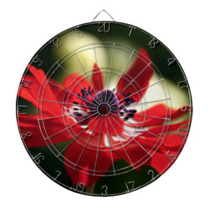 Red Anemone Flower Dartboard