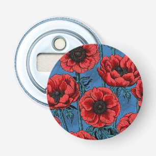 Red anemone garden bottle opener