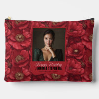 Red Anemones Floral Adult Birthday Trendy