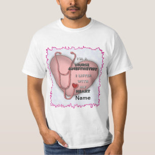Red Anesthetist Nurse Heart t-shirt
