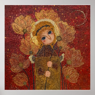 red angel flowers  poster