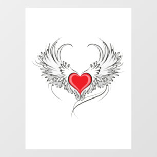 Red Angel Heart with wings