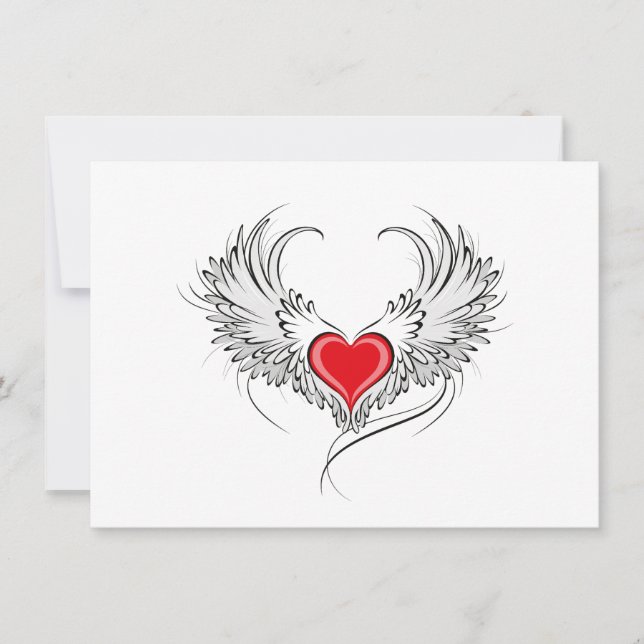 Red Angel Heart with wings (Front)