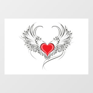 Red Angel Heart with wings