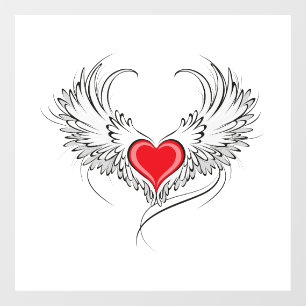 Red Angel Heart with wings