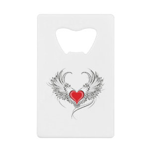Red Angel Heart with wings