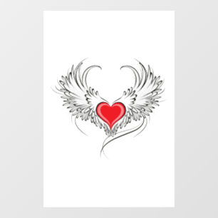 Red Angel Heart with wings