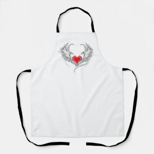 Red Angel Heart with wings Apron