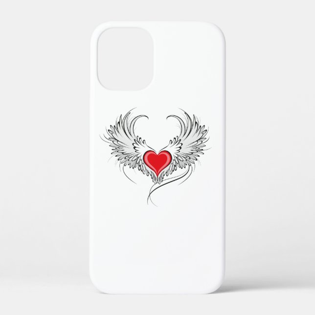 Red Angel Heart with wings Case-Mate iPhone Case (Back)
