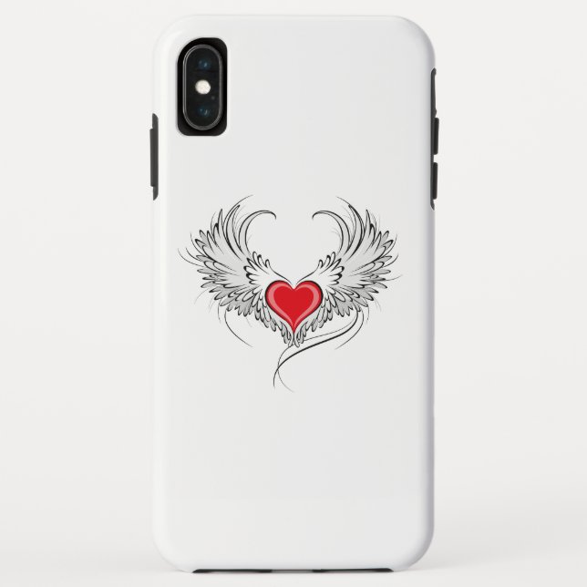 Red Angel Heart with wings Case-Mate iPhone Case (Back)