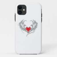 Red Angel Heart with wings