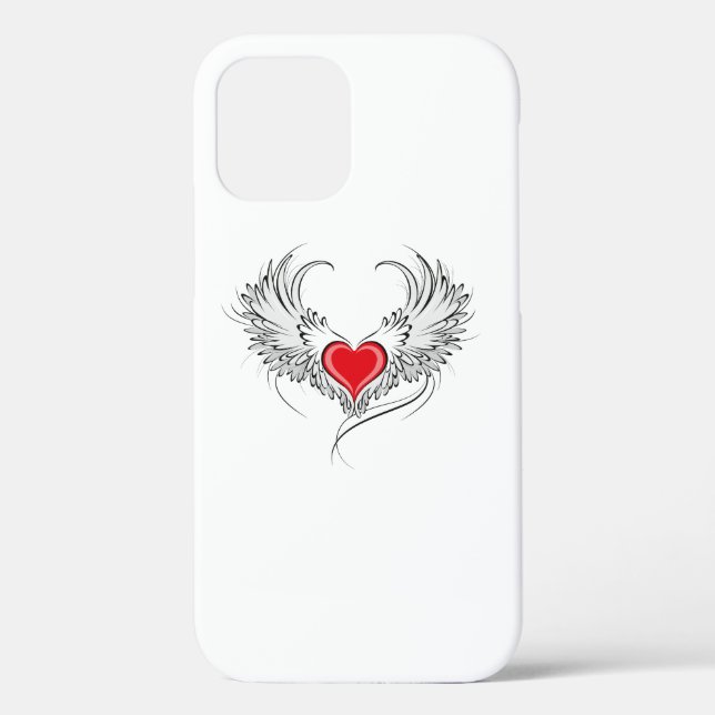 Red Angel Heart with wings Case-Mate iPhone Case (Back)