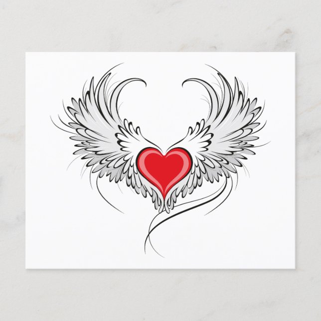 Red Angel Heart with wings Flyer (Front)