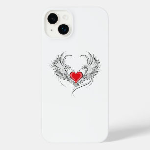 Red Angel Heart with wings iPhone 14 Plus Case
