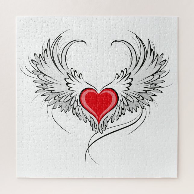 Red Angel Heart with wings Jigsaw Puzzle (Vertical)