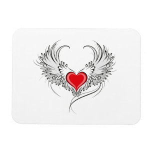 Red Angel Heart with wings Magnet