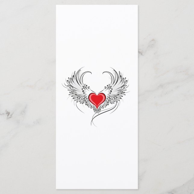 Red Angel Heart with wings Menu (Front)