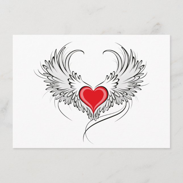 Red Angel Heart with wings Menu (Front)