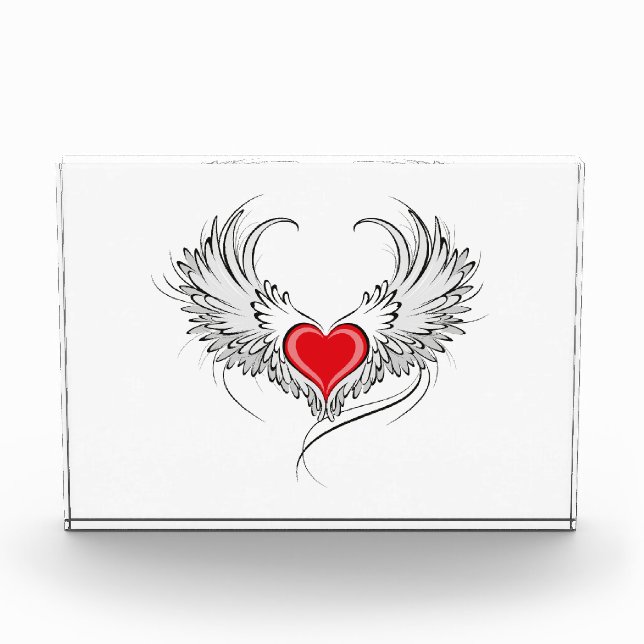 Red Angel Heart with wings Photo Block (Front)