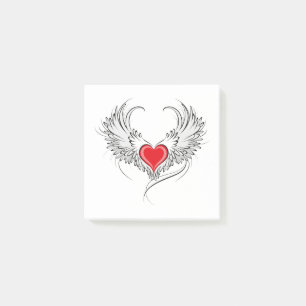 Red Angel Heart with wings Post-it Notes