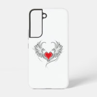 Red Angel Heart with wings