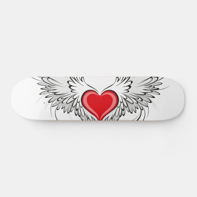 Red Angel Heart with wings Skateboard (Horz)