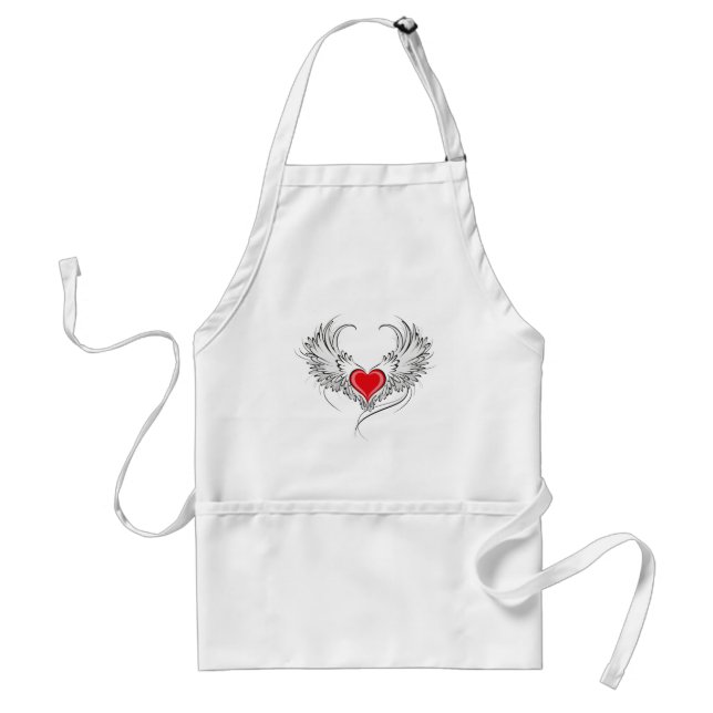 Red Angel Heart with wings Standard Apron (Front)