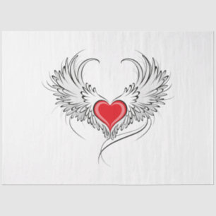 Red Angel Heart with wings Tissue Paper
