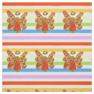 Red Angel Rainbow Stripe Fabric Art Material