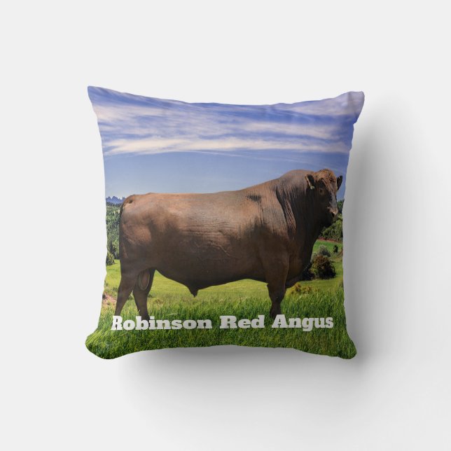 Red Angus Bull  Cushion (Front)
