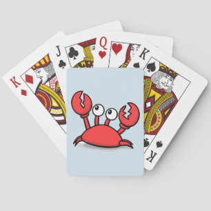 Red animated Crab Playing Cards