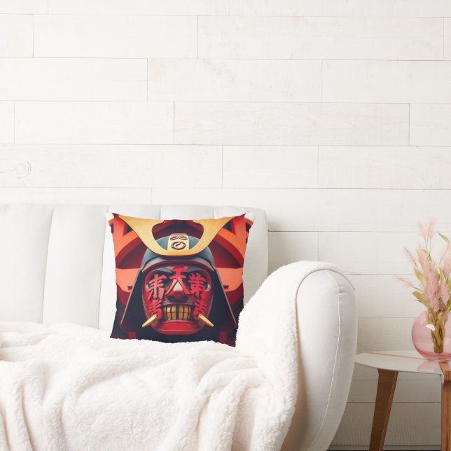 Red anime samurai mask cushion (Couch)