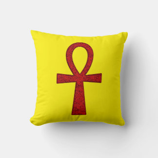 Red Ankh Cushion