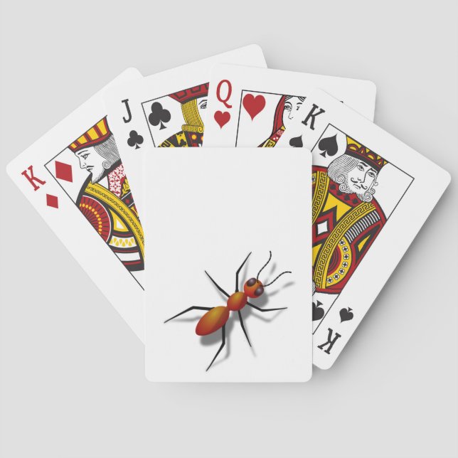 Red Ant Crawling Playing Cards (Back)