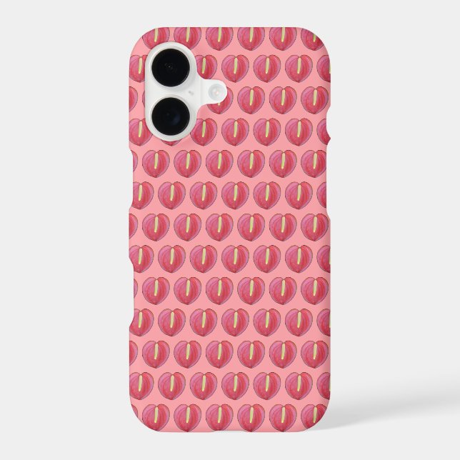 Red Anthurium Flower Seamless on Phone Case (Back)