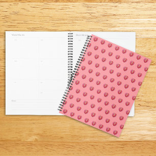 Red Anthurium Flower Seamless Pattern on Planner