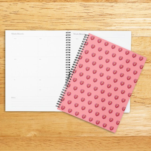 Red Anthurium Flower Seamless Pattern on Planner (Red Anthurium flower seamless pattern on planner)