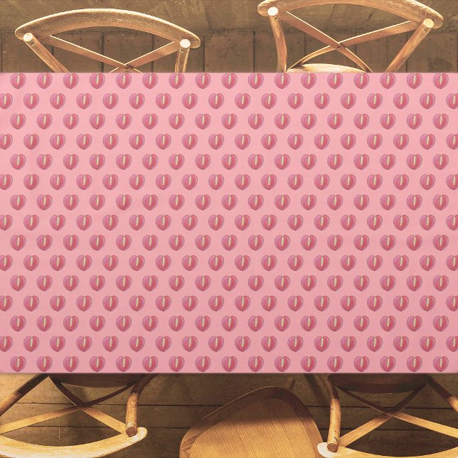 Red Anthurium Flower Seamless Pattern on Tablecloth (Red Anthurium flower seamless pattern on tablecloth)