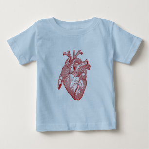 Red Antique Anatomical Heart Baby T-Shirt