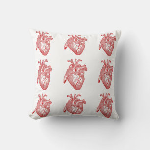 Red Antique Anatomical Heart Cushion