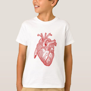 Red Antique Anatomical Heart T-Shirt