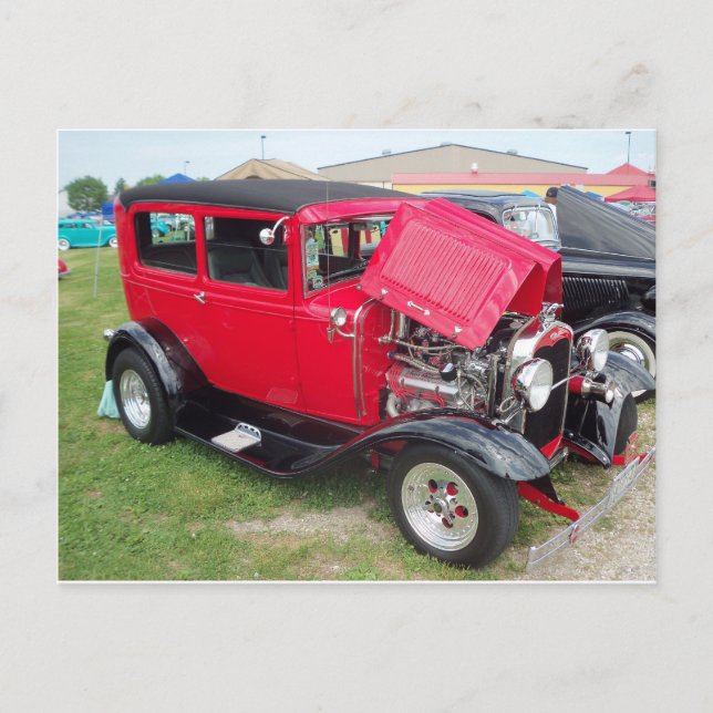 Red Antique Car Postcard (Front)