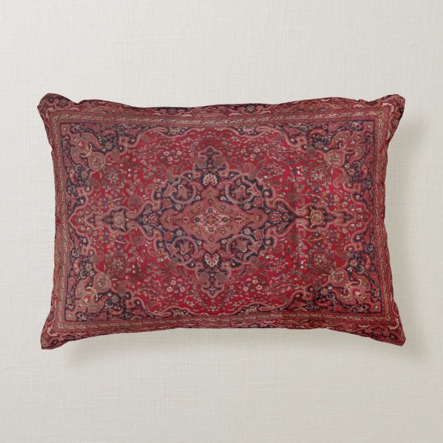 Red Antique Carpet Decorative Cushion (Front)