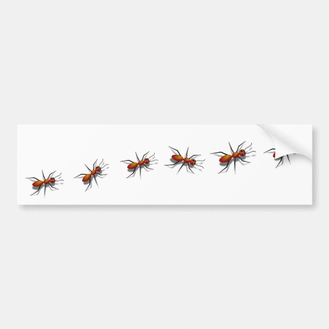 Red Ants Crawling On Your Car Bumper Sticker (Front)