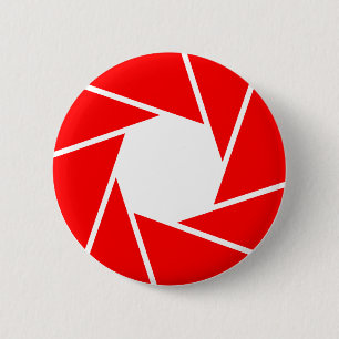 Red Aperature 6 Cm Round Badge