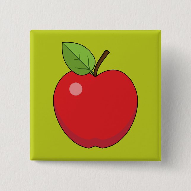 Red Apple 15 Cm Square Badge (Front)