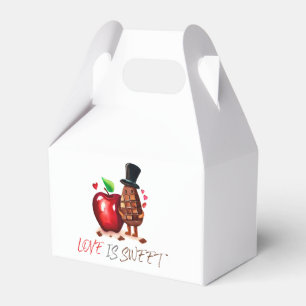 Red Apple and Chocolate Couple Bridal Shower Favour Box