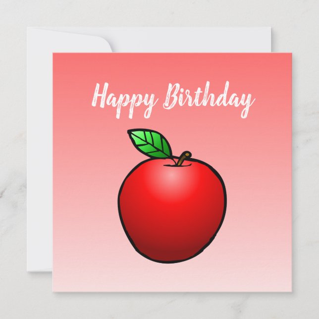 Red Apple Birthday Card (Front)