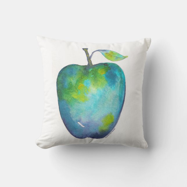 Red Apple, Blue Apple Cushion (Front)